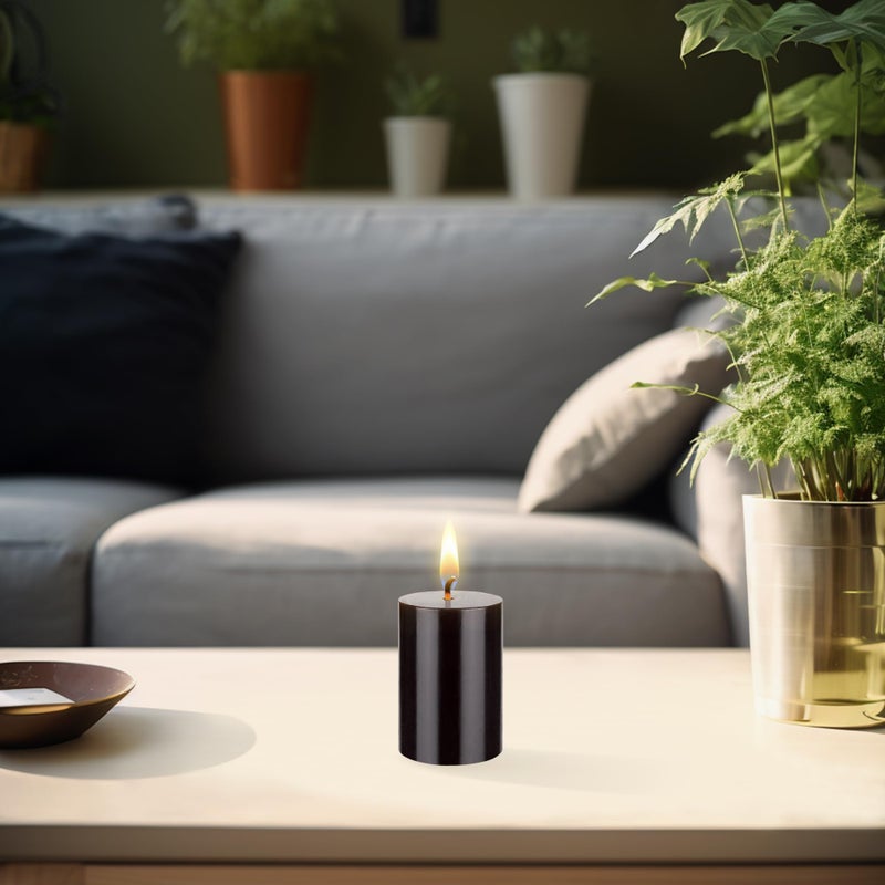 Mega Candles 3 pcs Unscented Solid Black Pillar Candles, Hand Poured Premium Wax Candle 2 Inch x 3 Inch, Home DÃ©cor, Spas, Weddings, Occasions, Party, Centerpieces, Holidays, Vigils, Prayers - Image 3